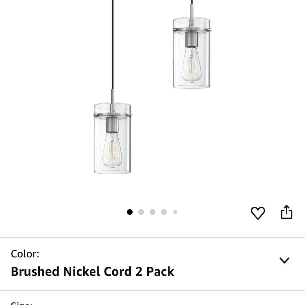 Brushed Nickel Pendant Lights - 2 Pack